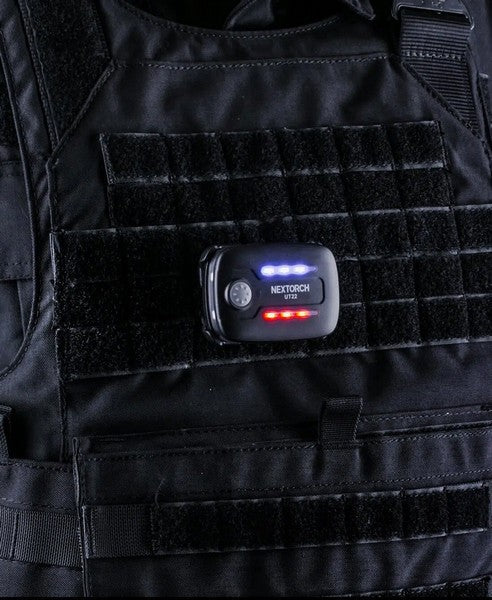 Lampe Multifonction Nextorch UT22L (Molle et Clip) - 11 Lumens - rouge et bleu clignotant - warning light  NYCTALOPE  