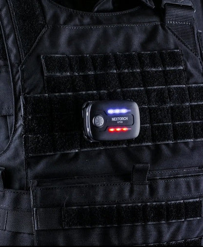 Lampe Multifonction Nextorch UT22L (Molle et Clip) - 11 Lumens - rouge et bleu clignotant - warning light  NYCTALOPE  