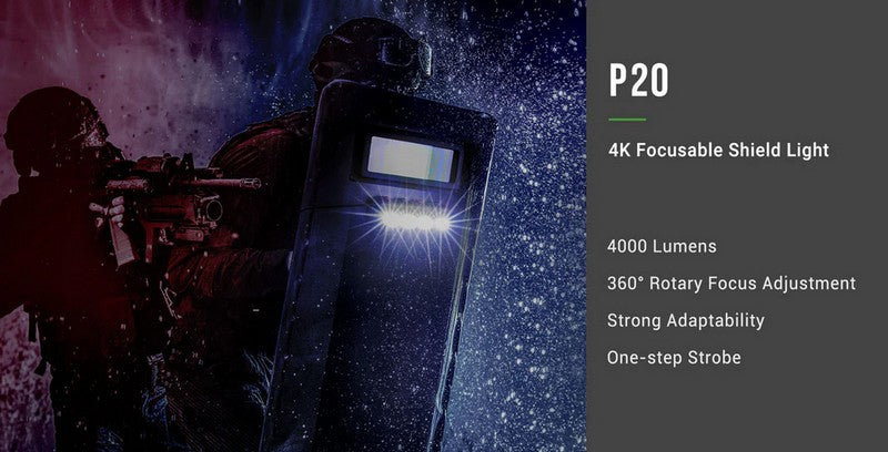 Lampe Tactique Nextorch P20 - 4000 Lumens - phare pour bouclier balistique  NYCTALOPE  