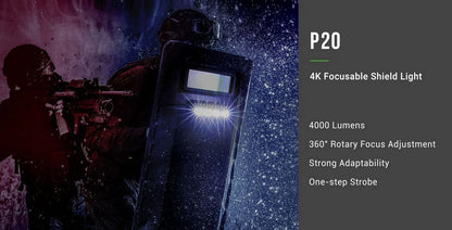 Lampe Tactique Nextorch P20 - 4000 Lumens - phare pour bouclier balistique  NYCTALOPE  