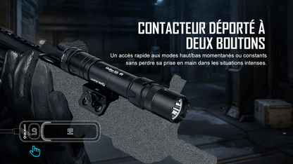 Lampe Torche Olight Odin GL - 1500 Lumens - Fixation Picatanny et Switch - Laser Vert  NYCTALOPE  