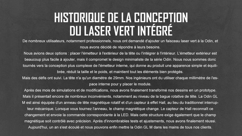 Lampe Torche Olight Odin GL - 1500 Lumens - Fixation Picatanny et Switch - Laser Vert  NYCTALOPE  