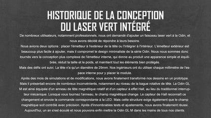 Lampe Torche Olight Odin GL - 1500 Lumens - Fixation Picatanny et Switch - Laser Vert  NYCTALOPE  