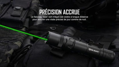 Lampe Torche Olight Odin GL - 1500 Lumens - Fixation Picatanny et Switch - Laser Vert  NYCTALOPE  