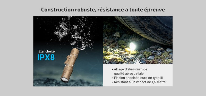 Lampe Torche Olight Odin S – 1500 Lumens – Fixation M-LOK ou Picatinny  NYCTALOPE  