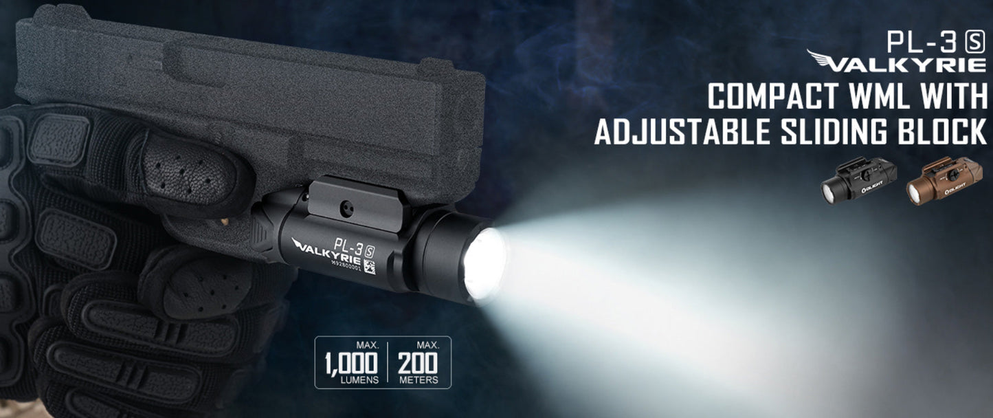 Lampe Tactique Olight Valkyrie PL-3S - 1000 Lumens - Lampe tactique militaire professionnelle  NYCTALOPE  