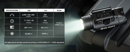 Lampe Tactique Olight Valkyrie PL-3S - 1000 Lumens - Lampe tactique militaire professionnelle  NYCTALOPE  