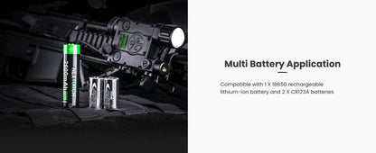 Lampe arme à feu Nextorch WL60 - 700Lumens - laser vert - Fixation sur rail  NYCTALOPE  