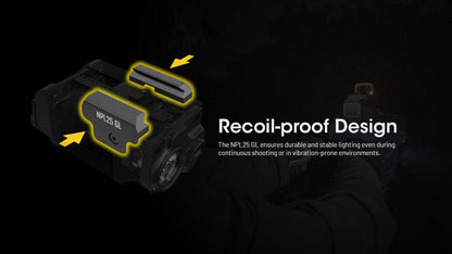 Lampe rechargeable pour arme Nitecore NPL25GL - 900 Lumens et laser vert  NYCTALOPE  