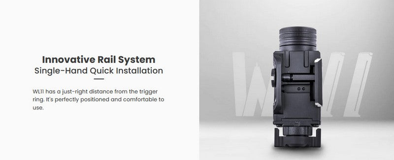 Lampe arme de poing Nextorch WL11 - 650 Lumens - Fixation sur rail  NYCTALOPE  