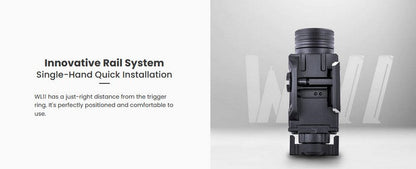 Lampe arme de poing Nextorch WL11 - 650 Lumens - Fixation sur rail  NYCTALOPE  