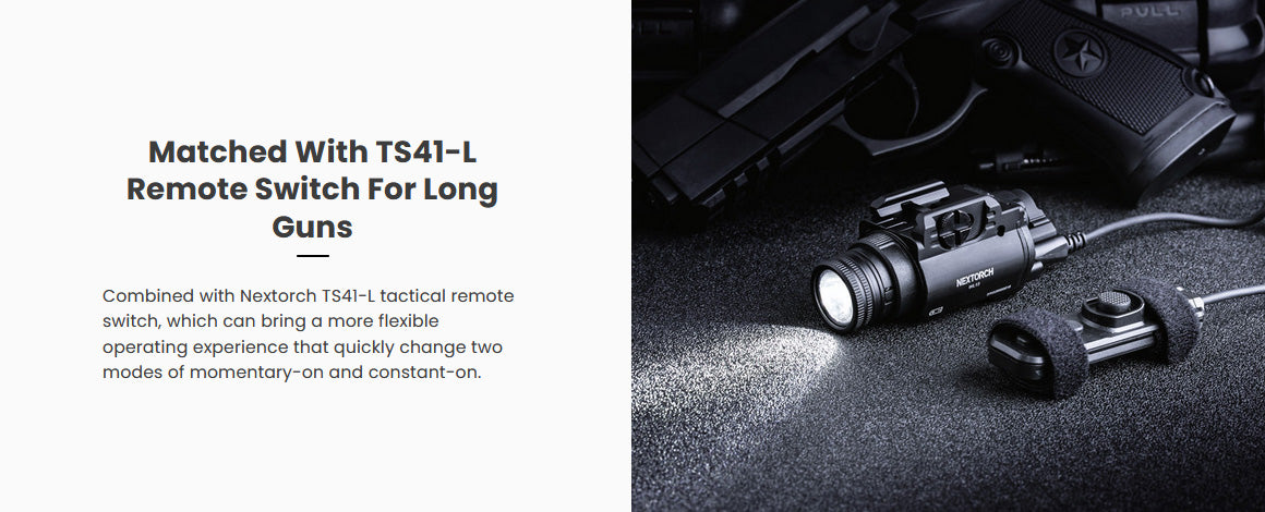 Lampe arme de poing Nextorch WL13 - 1300Lumens - Fixation sur rail  NYCTALOPE  