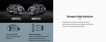 Lampe arme de poing Nextorch WL14 - 500 Lumens - Rechargeable - Fixation sur rail  NYCTALOPE  