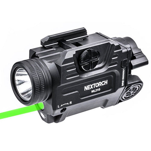 Lampe arme de poing Nextorch WL21G - 650 Lumens + laser vert - Fixation sur rail  NYCTALOPE  