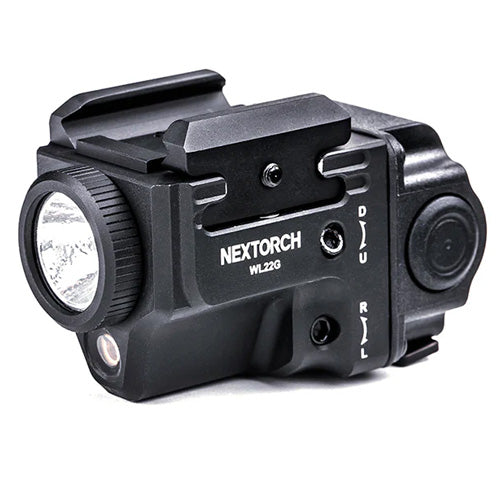 Lampe arme de poing Nextorch WL22G - 650 Lumens + laser vert - Fixation sur rail  NYCTALOPE  