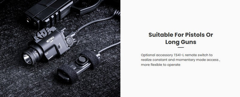 Lampe arme de poing Nextorch WL23G - 1300Lumens + laser vert - Fixation sur rail  NYCTALOPE  