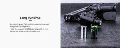 Lampe arme de poing Nextorch WL23R - 1300 Lumens + laser rouge - Fixation sur rail - NYCTALOPE