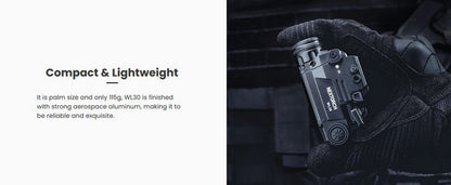 Lampe arme de poing Nextorch WL30 - 400 Lumens - laser vert et IR Infra rouge - Fixation sur rail  NYCTALOPE  