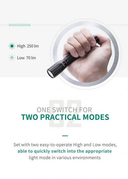 Lampe Torche de poche Nextorch C2 250 Lumens - 2 x AA  NYCTALOPE  