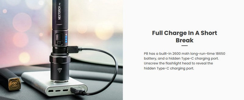 Lampe Torche Nextorch P8 - 1300 Lumens rechargeable  NYCTALOPE  