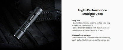 Lampe Torche Nextorch P80 - 1600 Lumens rechargeable USB-C  NYCTALOPE  