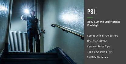 Lampe Torche Nextorch P81 - 2600 Lumens rechargeable  NYCTALOPE  