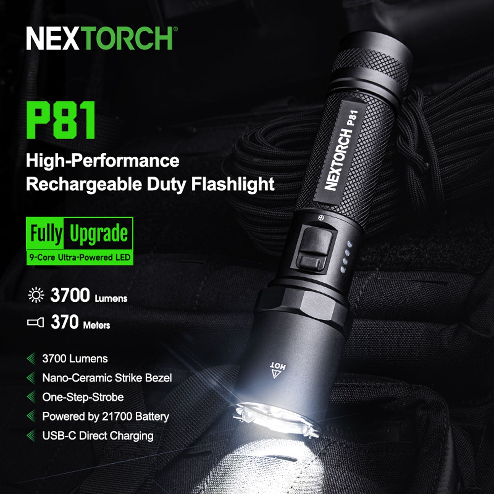 Lampe Torche Nextorch P81B - 3700Lumens rechargeable Nextorch