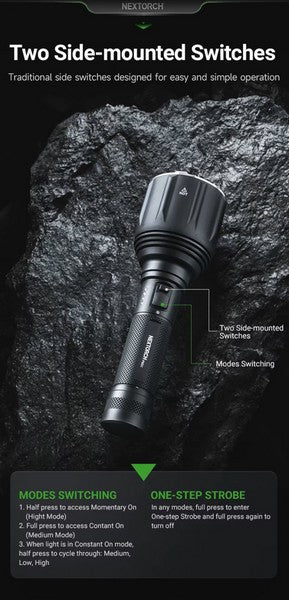 Lampe Torche Nextorch P82C - 2200 Lumens rechargeable - longue portée - NYCTALOPE