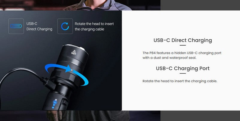 Lampe Torche Nextorch P84 - 3000 Lumens rechargeable - balise de signalisation  NYCTALOPE  