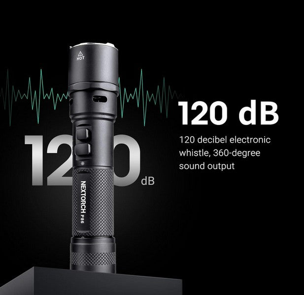 Lampe Torche Nextorch P86 - 1600 Lumens rechargeable USB-C sifflet électronique intégré  NYCTALOPE  