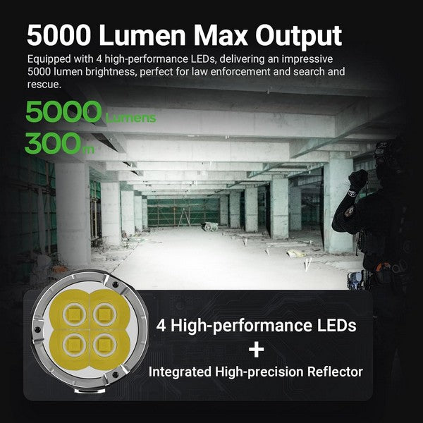 Lampe Torche Tactique Nextorch P91 - 5000 Lumens rechargeable USB-C - NYCTALOPE