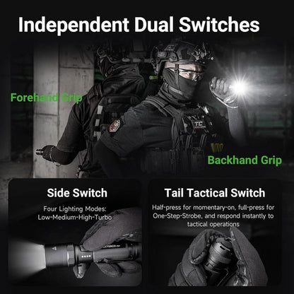 Lampe Torche Tactique Nextorch P91 - 5000 Lumens rechargeable USB-C - NYCTALOPE