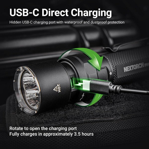 Lampe Torche Tactique Nextorch P91 - 5000 Lumens rechargeable USB-C - NYCTALOPE