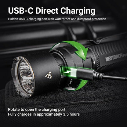 Lampe Torche Tactique Nextorch P91 - 5000 Lumens rechargeable USB-C - NYCTALOPE