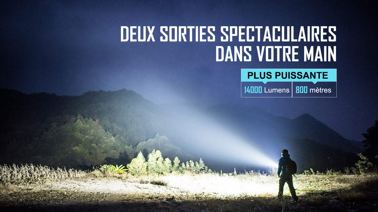Lampe Torche Olight MARAUDER 2 - 14000 Lumens – Rechargeable  NYCTALOPE  