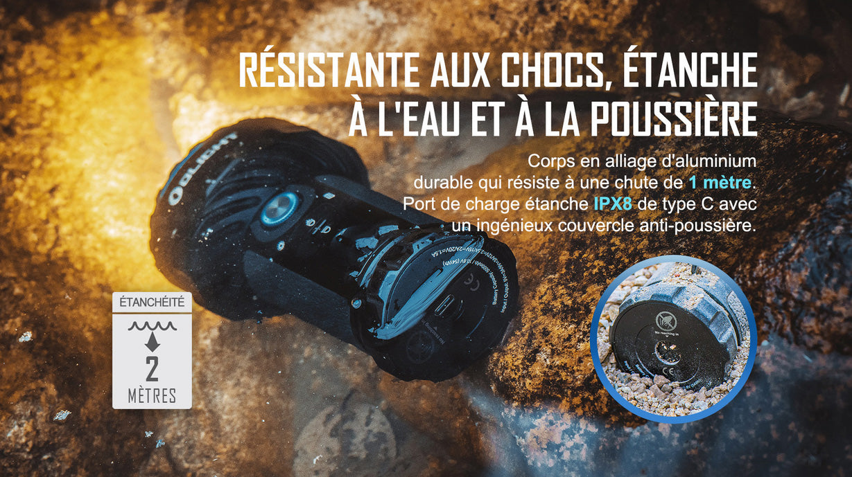 Lampe Torche Olight MARAUDER 2 - 14000 Lumens – Rechargeable  NYCTALOPE  