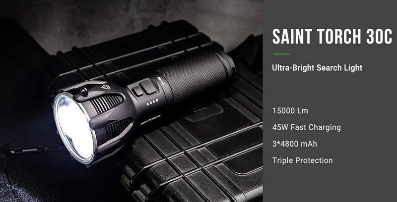 Lampe torche Nextorch ST30C - 15 000 Lumens - rechargeable - Powerbank intégré  NYCTALOPE  