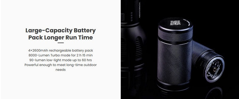 Lampe torche Nextorch ST30 V2.0 - 8000 Lumens - rechargeable - Powerbank intégré  NYCTALOPE  