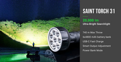 Lampe torche Nextorch ST31 - 20 000 Lumens - rechargeable - Powerbank intégré  NYCTALOPE  