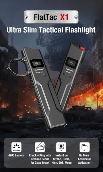 Lampe Torche FlatTac Klarus X1-E - 4200Lumens rechargeable USB-C  NYCTALOPE  