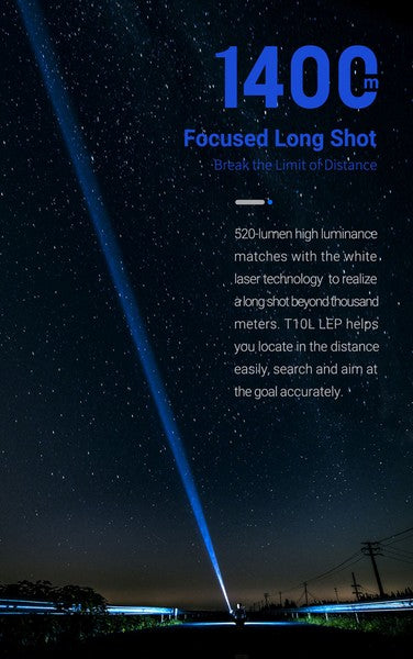 Lampe Torche Laser LEP Nextorch T10L - 520 Lumens rechargeable - Ultra longue portée  NYCTALOPE  