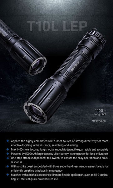 Lampe Torche Laser LEP Nextorch T10L - 520 Lumens rechargeable - Ultra longue portée  NYCTALOPE  