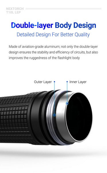 Lampe Torche Laser LEP Nextorch T10L - 520 Lumens rechargeable - Ultra longue portée  NYCTALOPE  
