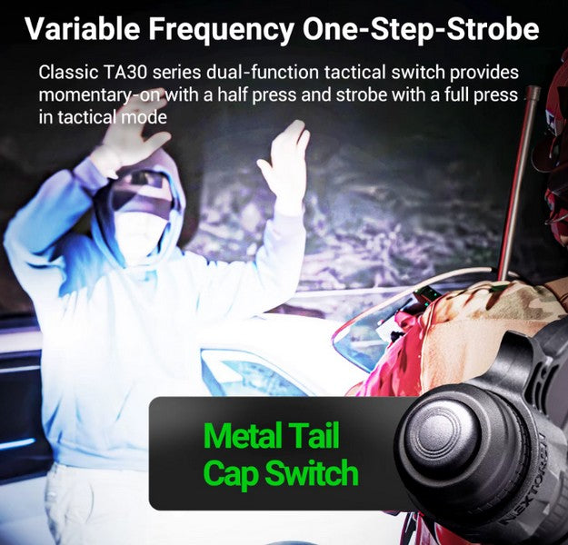 Lampe Torche Tactique Nextorch TA21 SET - 1300 Lumens - lumière rouge - anneau tactique - NYCTALOPE