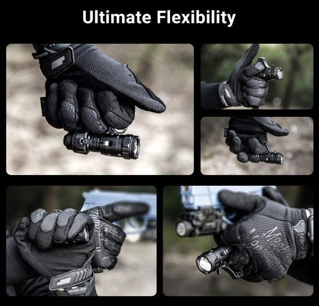 Lampe Torche Tactique Nextorch TA21 SET - 1300 Lumens - lumière rouge - anneau tactique - NYCTALOPE