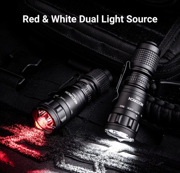Lampe Torche Tactique Nextorch TA21 SET - 1300 Lumens - lumière rouge - anneau tactique - NYCTALOPE