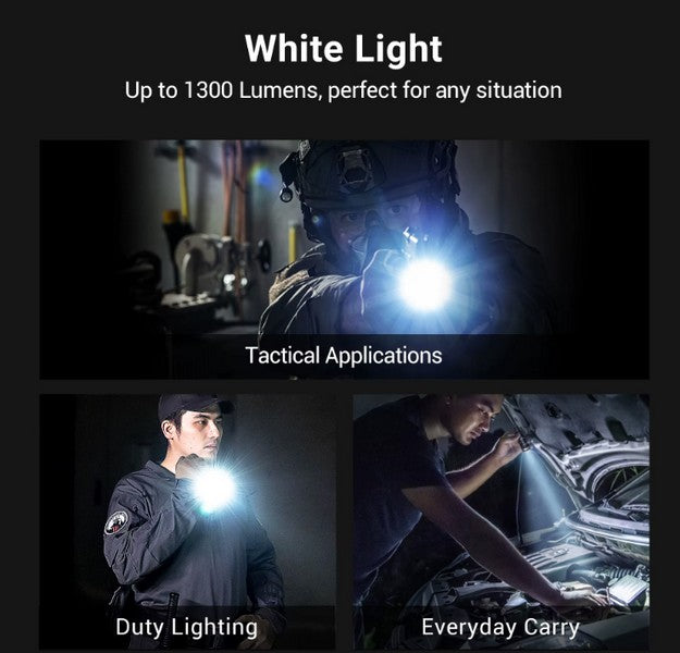 Lampe Torche Tactique Nextorch TA21 SET - 1300 Lumens - lumière rouge - anneau tactique - NYCTALOPE