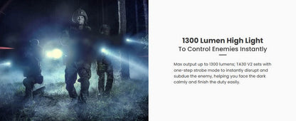 Lampe Torche Tactique Nextorch TA30 V2.0 – 1300 Lumens  NYCTALOPE  