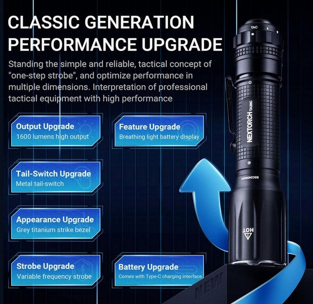 Lampe Torche Tactique Nextorch TA30C - 1600 Lumens  NYCTALOPE  