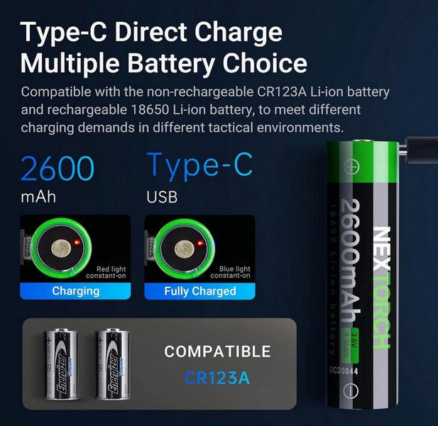 Lampe Torche Tactique Nextorch TA30C - 1600 Lumens  NYCTALOPE  